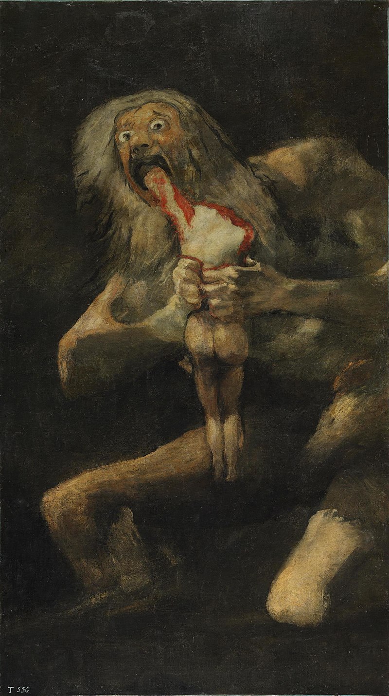 Saturno che divora un figlio in un quadro di Francisco de Goya