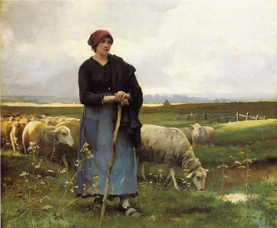 La pastorella col suo gregge, quadro di julien dupre