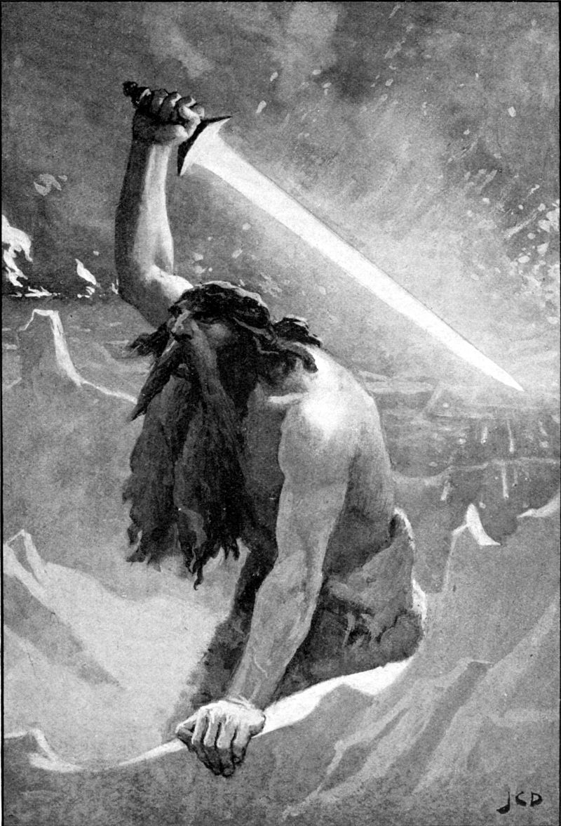 Surtr, il nero, il gigante del fuoco nella mitologia norrena