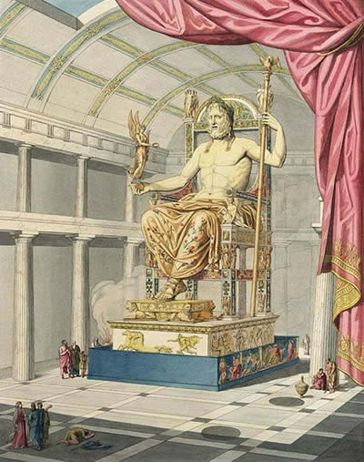 Ricostruzione del trono di Zeus nel tempio di Zeus ad Olimpia