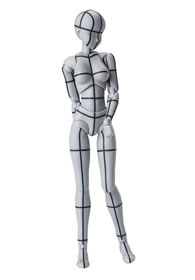 Bandai SH Figuarts Body Chan Action Figure Wireframe Gray Color Version 14 cm