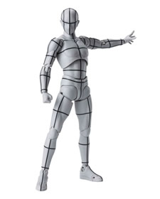 Bandai SH Figuarts Body Kun Action Figure Wireframe Gray Color Version 15 cm